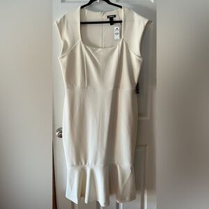Express Cream Pleated Strapless Sheath Dress NWT